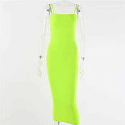 spaghetti strap maxi dress, view 9 - MRSLM