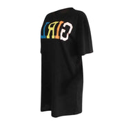 straight dress with rainbow letters print, view 6 - MRSLM