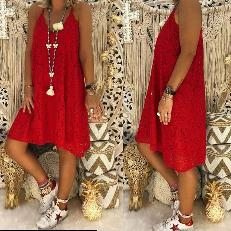 women's summer loose laced dress, view 8 - MRSLM
