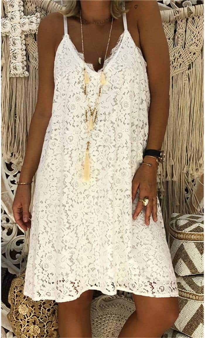 women's summer loose laced dress, view 10 - MRSLM
