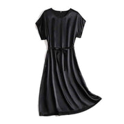 women's summer plain silk dress - MRSLM