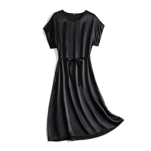 women's summer plain silk dress - MRSLM