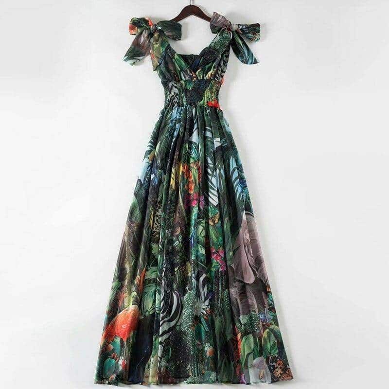 women's tropical print maxi dress - MRSLM