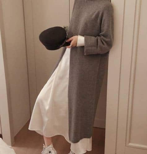 women's turtleneck woolen dress, view 6 - MRSLM