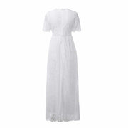 women's white lace maxi dress, view 6 - MRSLM