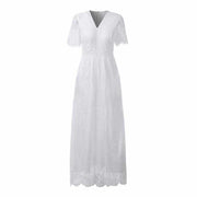 women's white lace maxi dress, view 5 - MRSLM