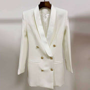 double breasted long blazer dress, view 2 - MRSLM