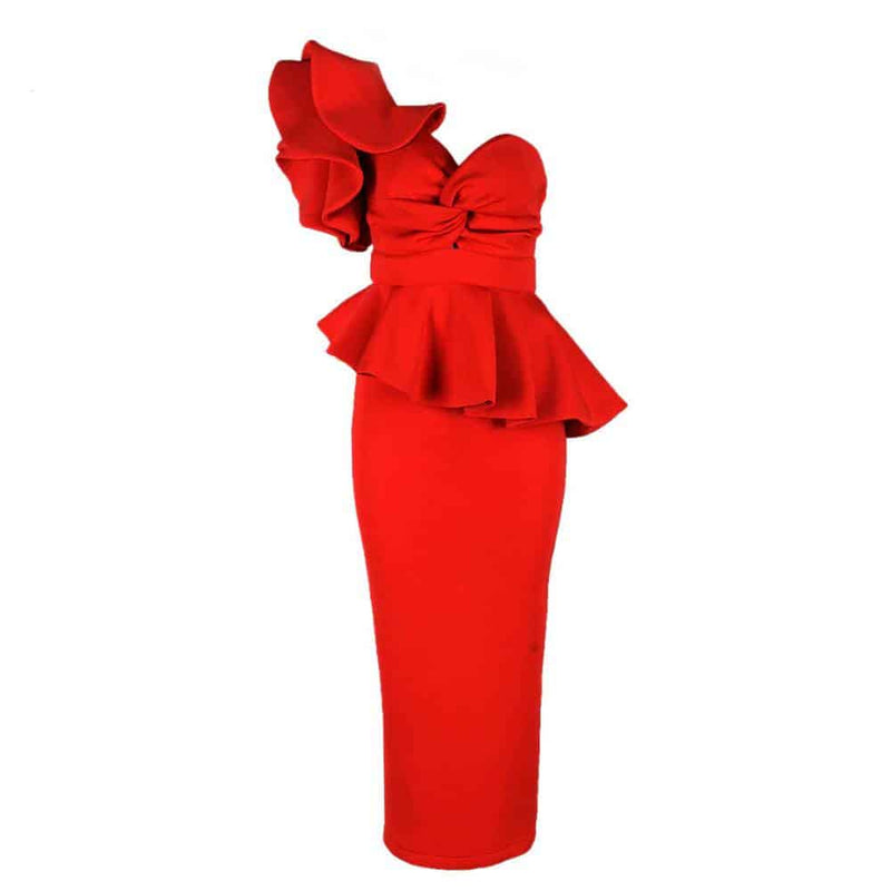 women's fashion bodycon ruffles dress, view 5 - MRSLM