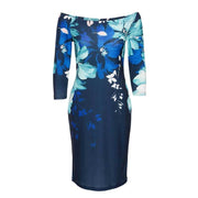 women's floral printed half sleeved dress, view 2 - MRSLM