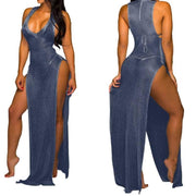 mesh maxi dress, view 3 - MRSLM