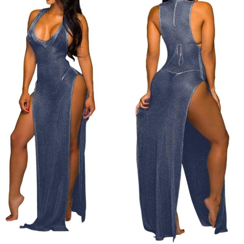 mesh maxi dress, view 3 - MRSLM
