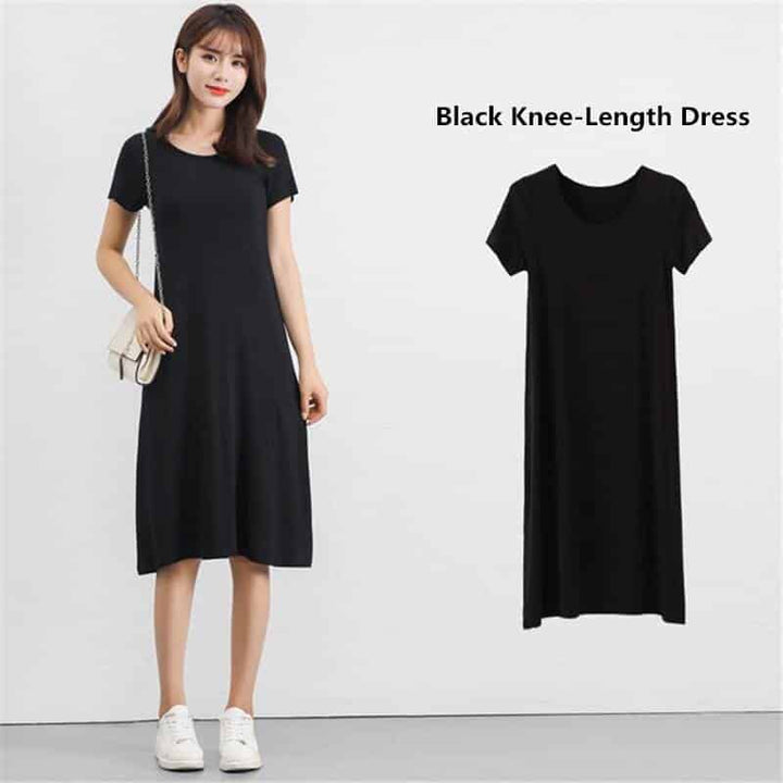 Women's Modal Knitted Summer T-Shirt Dress