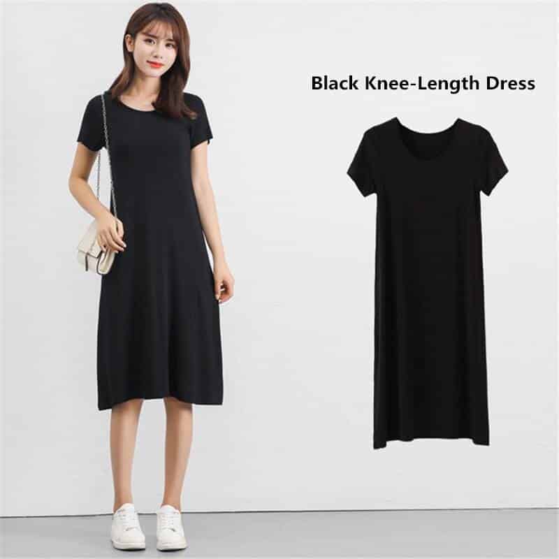 modal knitted T-shirt dress, view 5 - MRSLM