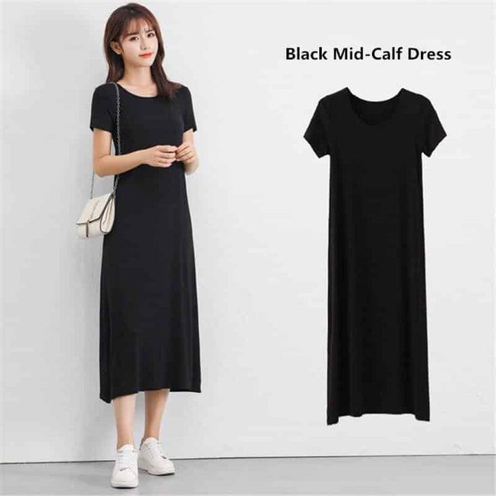 Women's Modal Knitted Summer T-Shirt Dress