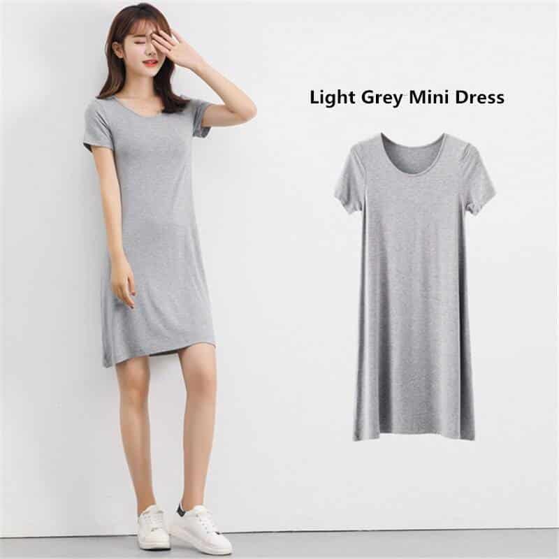 modal knitted T-shirt dress, view 8 - MRSLM
