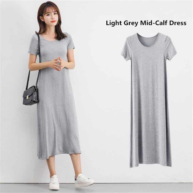 modal knitted T-shirt dress, view 9 - MRSLM