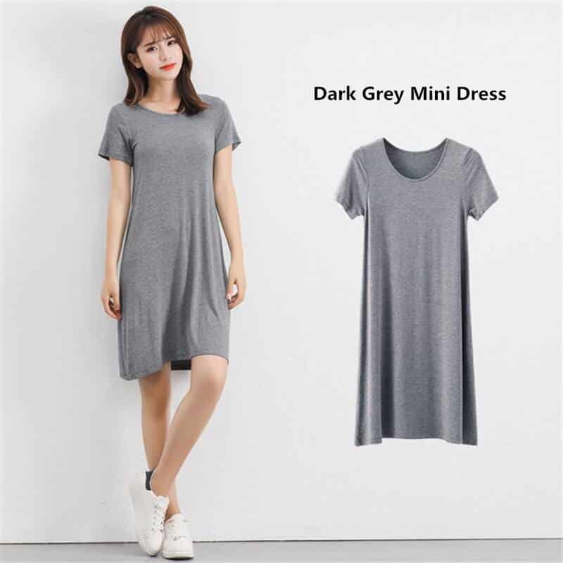 modal knitted T-shirt dress, view 11 - MRSLM