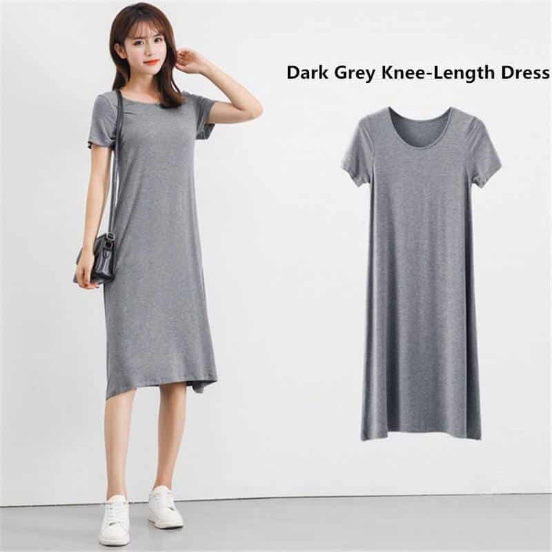 modal knitted T-shirt dress, view 12 - MRSLM