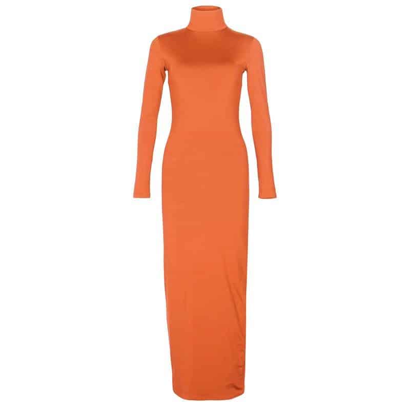 women's turtleneck maxi dress, view 12 - MRSLM