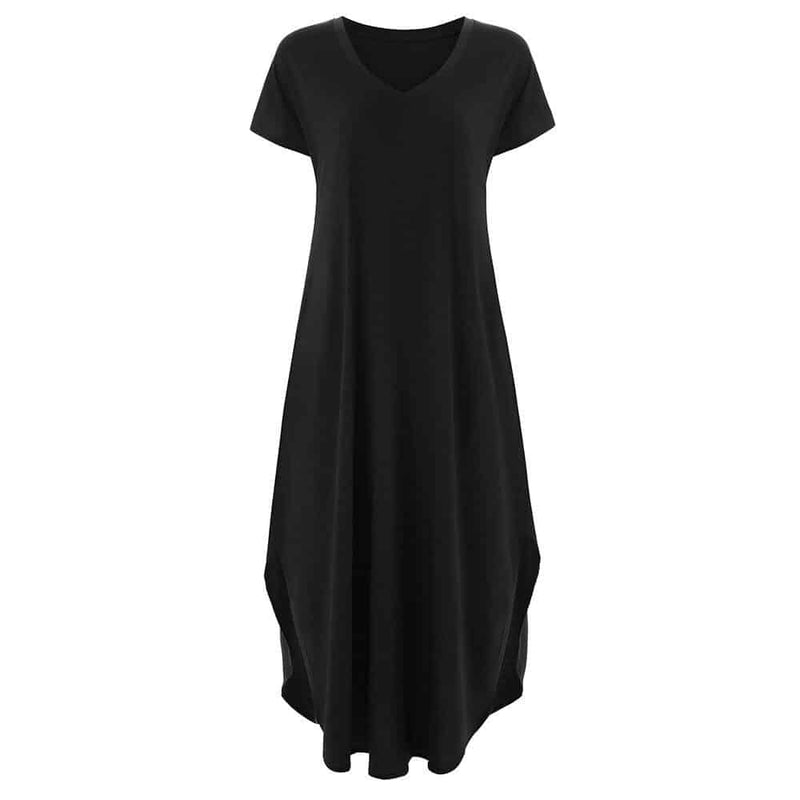 v-neck t-shirt maxi dress, view 5 - MRSLM