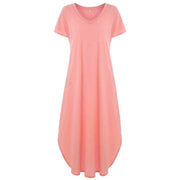 v-neck t-shirt maxi dress, view 8 - MRSLM