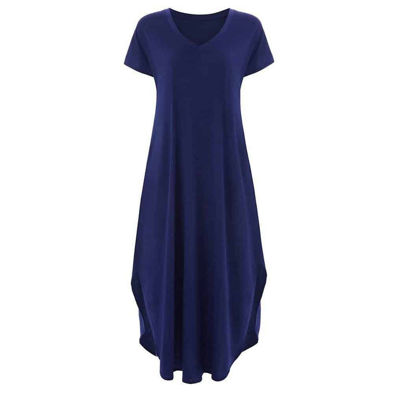 v-neck t-shirt maxi dress, view 4 - MRSLM