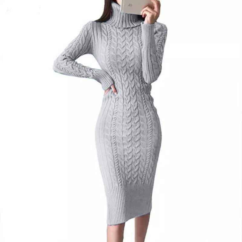 women's winter sweater dress, view 2 - MRSLM