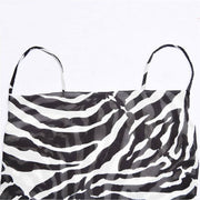 Zebra print spaghetti strap dress, view 5 - MRSLM