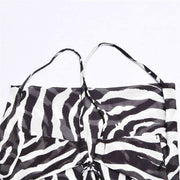 Zebra print spaghetti strap dress, view 4 - MRSLM