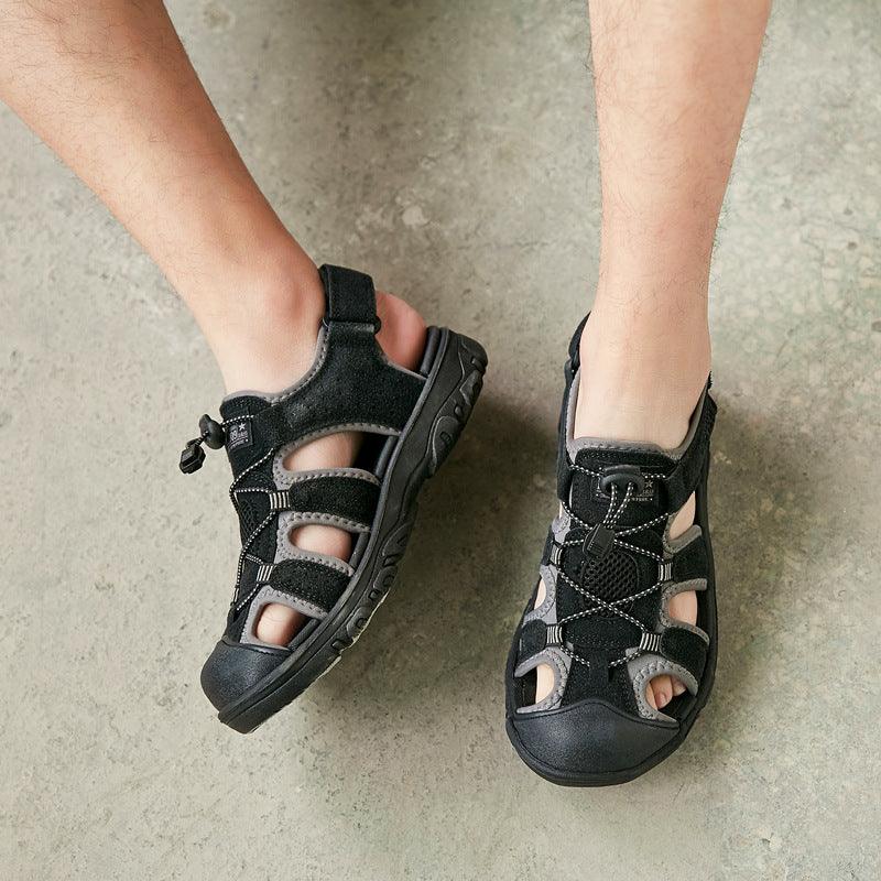 Men's suede platform sandals, view 5 - MRSLM