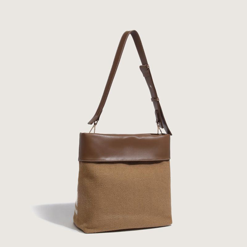 Fashion canvas bucket tote bag, view 5 - MRSLM