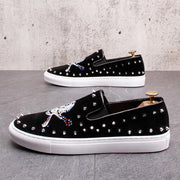 men's skull pattern slip-on loafers, view 6 - MRSLM