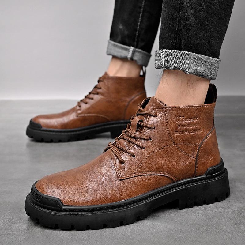 men's high-top leather martin boots, view 5 - MRSLM