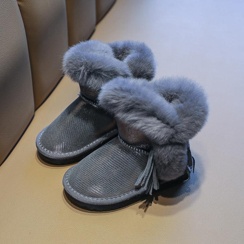 Girls' winter plush thick cotton boots, view 5 - MRSLM