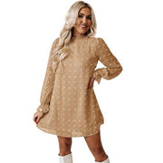 Bubble long sleeve chiffon midi dress, view 8 - MRSLM
