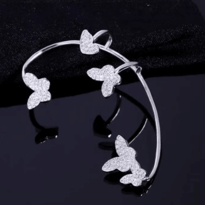 Butterfly bowknot earrings without piercing, view 6 - MRSLM