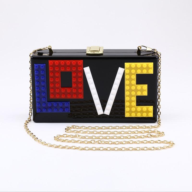letter acrylic messenger bag, view 3 - MRSLM