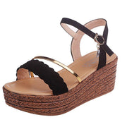 rhinestone peep toe platform Roman sandals, view 4 - MRSLM