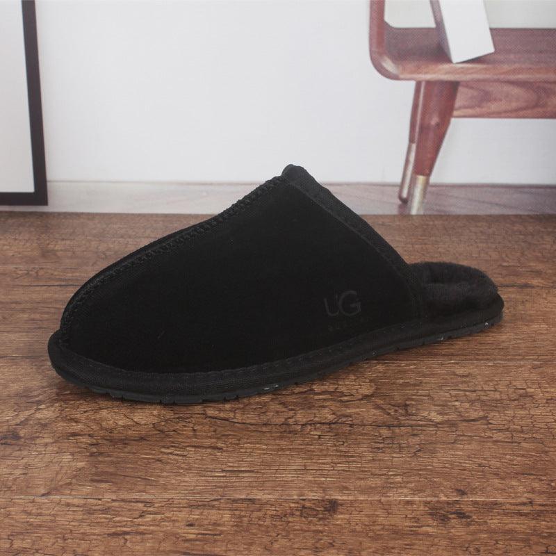 Cowhide thermal non-slip slippers, view 3 - MRSLM