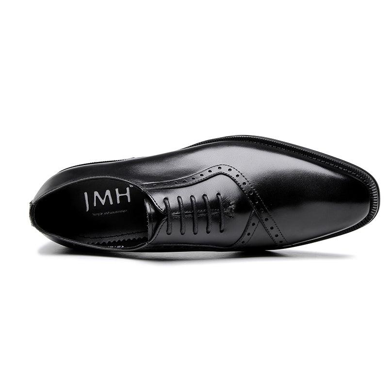 Men's carved pointed dress shoes, view 6 - MRSLM