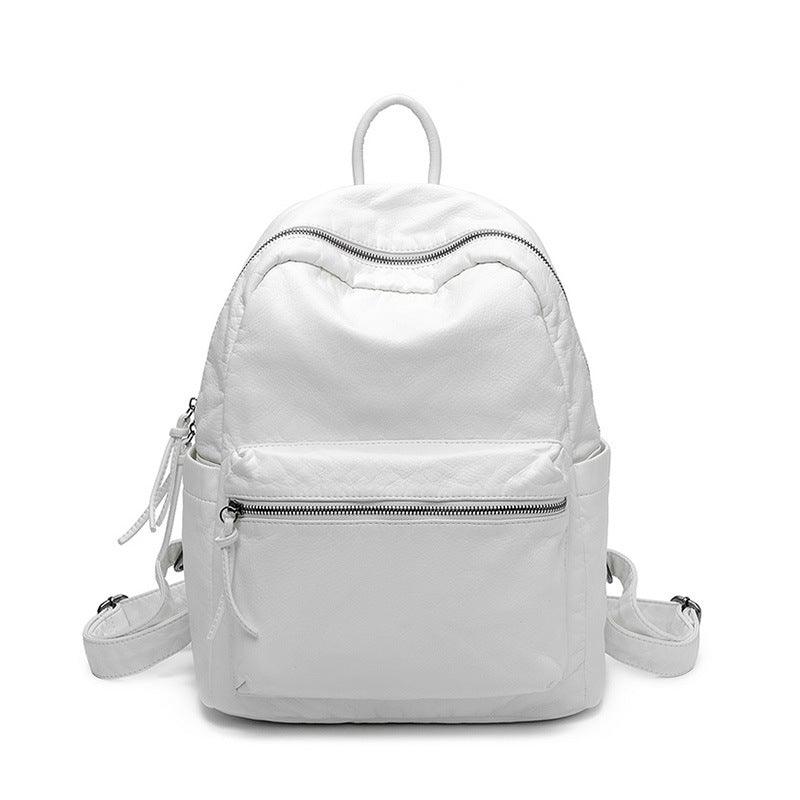 Women's washed leather backpack, view 2 - MRSLM