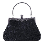 Ladies Hand Beaded Embroidered Evening Dress Embroidered Handbag - MRSLM