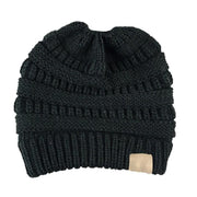 High bun ponytail cable knit beanie, view 21 - MRSLM