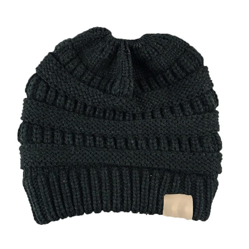 High bun ponytail cable knit beanie, view 21 - MRSLM