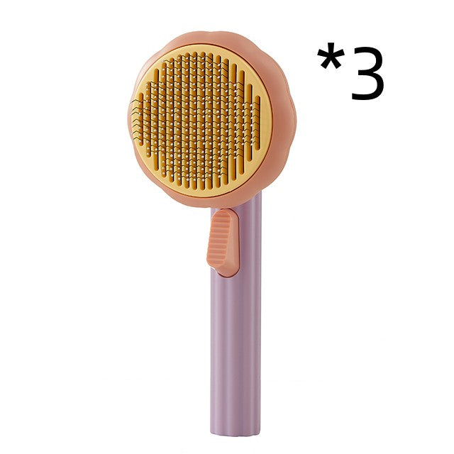 Pet Cat Brush Hand-held Self-cleaning Grooming Comb