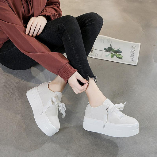Women's platform lace-up canvas shoes - MRSLM