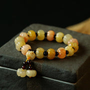 jade lotus bead bracelet, view 2 - MRSLM