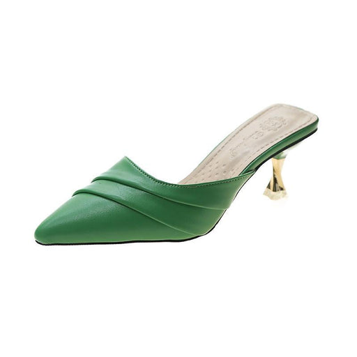 Korean style pointed toe closed-toe half slippers, view 5 - MRSLM