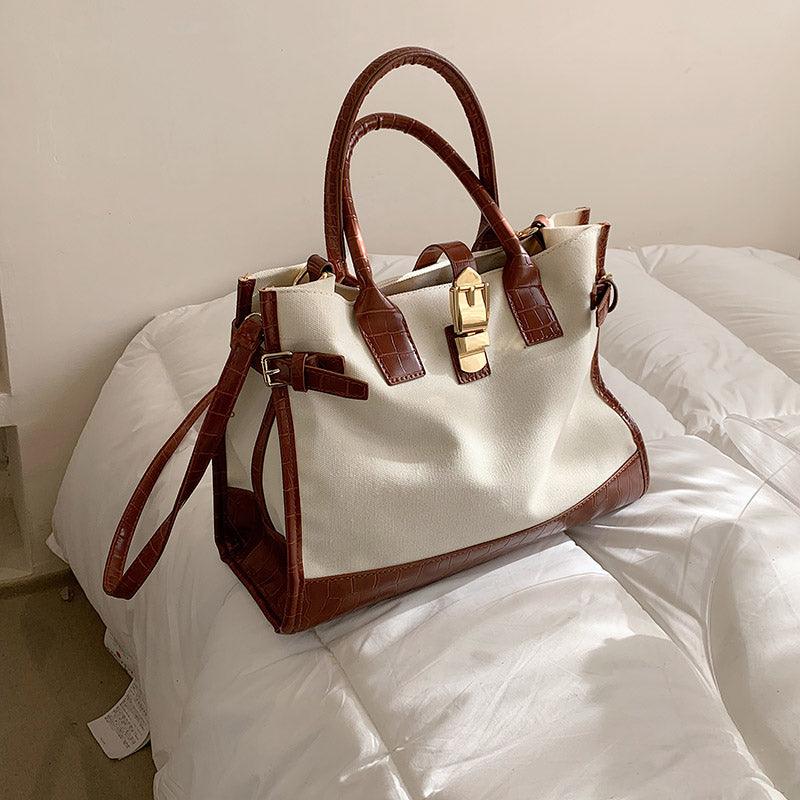 large canvas shoulder tote bag, view 3 - MRSLM