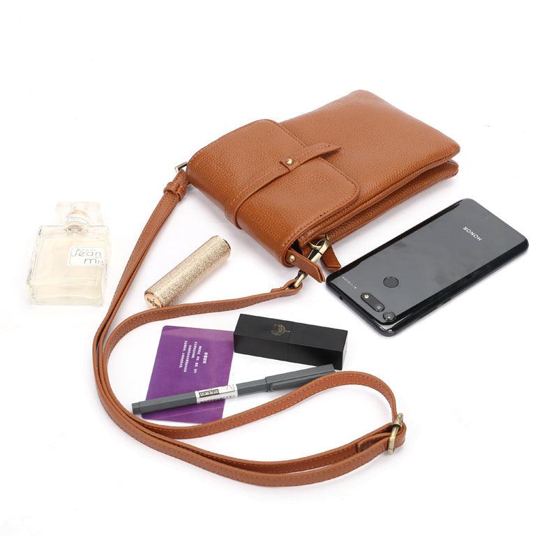 cowhide crossbody phone bag, view 7 - MRSLM